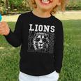 Vintage Lions School Spirit Fan Team Back To School Graphic Toddler Long Sleeve Tee