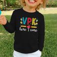 VPK Here I Come VPK Back To School VPK First Day Of VPK Graphic Toddler Long Sleeve Tee VPK Here I Come VPK Back To School VPK First Day Of VPK Graphic Toddler Long Sleeve Tee