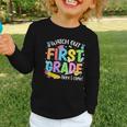 Watch Out First Grade Here I Come Back To School 1st Grade Graphic Toddler Long Sleeve Tee