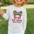 6th Grade Here I Come Messy Bun Hair Back To School Girls Graphic Toddler Long Sleeve Tee 6th Grade Here I Come Messy Bun Hair Back To School Girls Graphic Toddler Long Sleeve Tee