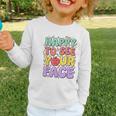 Back To School First Day Of School Happy To See Your Face Graphic Toddler Long Sleeve Tee