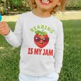 Back To School Reading Is My Jam School Librarian Premium Tri-Blend Graphic Toddler Long Sleeve Tee