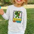 Bruh We Back Kindergarten Back To School Gamer Dabbing Boy Graphic Toddler Long Sleeve Tee