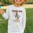 Buckin' Into Pre-K Back To School Cowboy Western Graphic Toddler Long Sleeve Tee Buckin' Into Pre-K Back To School Cowboy Western Graphic Toddler Long Sleeve Tee