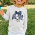 Bulldogs Mascot Team Spirit Sports Fan Back To School Graphic Toddler Long Sleeve Tee Bulldogs Mascot Team Spirit Sports Fan Back To School Graphic Toddler Long Sleeve Tee
