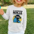 Classroom Ninja Academics In Disguise Back To School Student Graphic Toddler Long Sleeve Tee
