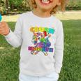 Crush Kindergarten Dabbing Unicorn Back To School Girls Performance Graphic Toddler Long Sleeve Tee