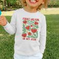 First Grade Is My Jam Boho Floral Strawberry Back To School Graphic Toddler Long Sleeve Tee First Grade Is My Jam Boho Floral Strawberry Back To School Graphic Toddler Long Sleeve Tee