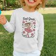 Girls Back To School Cappuccina Italian Brainrot First Grade Graphic Toddler Long Sleeve Tee Girls Back To School Cappuccina Italian Brainrot First Grade Graphic Toddler Long Sleeve Tee