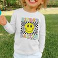 Girls Kindergarten Vibes Smile Face Back To School Kinder Graphic Toddler Long Sleeve Tee