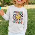 Groovy Sixth 6TH Grade Vibes Back To School First Day Kids Graphic Toddler Long Sleeve Tee
