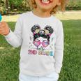 Hello 2nd Grade Messy Bun Back To School First Day Girl Kids Graphic Toddler Long Sleeve Tee Hello 2nd Grade Messy Bun Back To School First Day Girl Kids Graphic Toddler Long Sleeve Tee