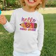 Hello Third Grade Back To School Pencil Tie Dye 3rd Grade Performance Graphic Toddler Long Sleeve Tee