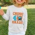 I'm Ready To Crush 4th Grade Hockey Kids Back To School Premium Tri-Blend Graphic Toddler Long Sleeve Tee