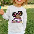 Little Miss Kindergarten Afro Puff Girl Back To School Graphic Toddler Long Sleeve Tee