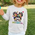 Little Miss Preschool Back To School Messy Kids Girls Graphic Toddler Long Sleeve Tee