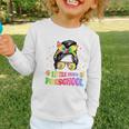 Little Miss Preschool Messy Bun Tie Dye Back To School Girls Graphic Toddler Long Sleeve Tee Little Miss Preschool Messy Bun Tie Dye Back To School Girls Graphic Toddler Long Sleeve Tee