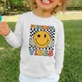 Preschool Vibes Retro Groovy Back To School Pre-K Graphic Toddler Long Sleeve Tee Preschool Vibes Retro Groovy Back To School Pre-K Graphic Toddler Long Sleeve Tee
