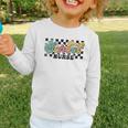 Retro Checkered School Nurse Squad Back To School Graduation Graphic Toddler Long Sleeve Tee Retro Checkered School Nurse Squad Back To School Graduation Graphic Toddler Long Sleeve Tee