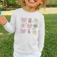 Retro Groovy Back To School Coquette First Day Of School Graphic Toddler Long Sleeve Tee
