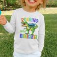 Roaring Into Kindergarten DinosaurRex Back To School Boys Performance Graphic Toddler Long Sleeve Tee Roaring Into Kindergarten DinosaurRex Back To School Boys Performance Graphic Toddler Long Sleeve Tee