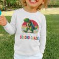 Roaring Into Second Grade T-Rex Back To School 2nd Grade Premium Tri-Blend Graphic Toddler Long Sleeve Tee Roaring Into Second Grade T-Rex Back To School 2nd Grade Premium Tri-Blend Graphic Toddler Long Sleeve Tee