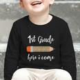 1st Grade Here I Come Leopard Pencil Back To School Student Graphic Toddler Long Sleeve Tee 1st Grade Here I Come Leopard Pencil Back To School Student Graphic Toddler Long Sleeve Tee