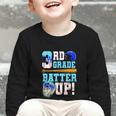 3rd Grade Back To School Baseball Drip Ice Cream Batter Up Graphic Toddler Long Sleeve Tee