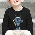 Back To School 2025 Robot Pencil For Kids Graphic Toddler Long Sleeve Tee Back To School 2025 Robot Pencil For Kids Graphic Toddler Long Sleeve Tee