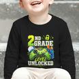 Back To School 2nd Second Grade Level Unlocked Gamer Kid Graphic Toddler Long Sleeve Tee Back To School 2nd Second Grade Level Unlocked Gamer Kid Graphic Toddler Long Sleeve Tee
