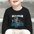 Back To School Bruh Boy Skeleton Riding On a BMX Bike Graphic Toddler Long Sleeve Tee