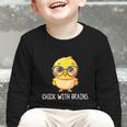 Back To School Chick With Brains Smart Intelligent Girls Graphic Toddler Long Sleeve Tee Back To School Chick With Brains Smart Intelligent Girls Graphic Toddler Long Sleeve Tee