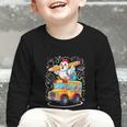 Back To School Chicken School Bus 100 Days Of School Graphic Toddler Long Sleeve Tee Back To School Chicken School Bus 100 Days Of School Graphic Toddler Long Sleeve Tee