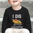 Back To School I Dig Kindergarten Dumping Truck Boys Girls Graphic Toddler Long Sleeve Tee