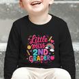 Back To School Little Miss 2nd Grader Rainbow Girl Graphic Toddler Long Sleeve Tee Back To School Little Miss 2nd Grader Rainbow Girl Graphic Toddler Long Sleeve Tee