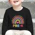 Back To School Shirt Rainbow Happy First Day Of Pre-K Graphic Toddler Long Sleeve Tee Back To School Shirt Rainbow Happy First Day Of Pre-K Graphic Toddler Long Sleeve Tee