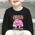 Back To School Unicorn Girls I'm Ready To Crush Preschool Graphic Toddler Long Sleeve Tee