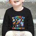 Blasting Off Into Kindergarten Back To School Boys Kid Graphic Toddler Long Sleeve Tee Blasting Off Into Kindergarten Back To School Boys Kid Graphic Toddler Long Sleeve Tee
