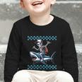 Boys Skeleton Riding a Shark Back To School Graphic Toddler Long Sleeve Tee