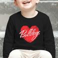 Bulldogs Heart Back To School Spirit R Graphic Toddler Long Sleeve Tee