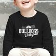 Bulldogs Volleyball Back To School Spirit Graphic Toddler Long Sleeve Tee