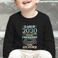 Class 2030 Gaming Freshman Level Unlocked Back To School Graphic Toddler Long Sleeve Tee Class 2030 Gaming Freshman Level Unlocked Back To School Graphic Toddler Long Sleeve Tee
