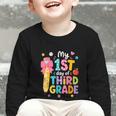 Cute My 1st Day Of Third Grade Pencil Back To School Girls Graphic Toddler Long Sleeve Tee