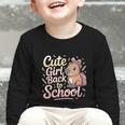 Cute Girl Back To School Capybara First Day Of School Kids Graphic Toddler Long Sleeve Tee Cute Girl Back To School Capybara First Day Of School Kids Graphic Toddler Long Sleeve Tee