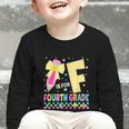 F Is For Fourth Grade Back To School Pencil Bow 4th Grade Graphic Toddler Long Sleeve Tee