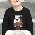 Fifth Grade Batter Up Baseball First Day Back To School Graphic Toddler Long Sleeve Tee