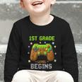 First Day Of 1st Grade Level Begins Back To School Boy Graphic Toddler Long Sleeve Tee