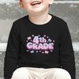 First Day Of 4th Grade Girls Coquette Bow Back To School Graphic Toddler Long Sleeve Tee First Day Of 4th Grade Girls Coquette Bow Back To School Graphic Toddler Long Sleeve Tee