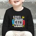 First Day Of 6th Grade Level Unlocked Game Back To School Graphic Toddler Long Sleeve Tee