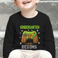 First Day Of Kindergarten Level Begins Back To School Graphic Toddler Long Sleeve Tee First Day Of Kindergarten Level Begins Back To School Graphic Toddler Long Sleeve Tee